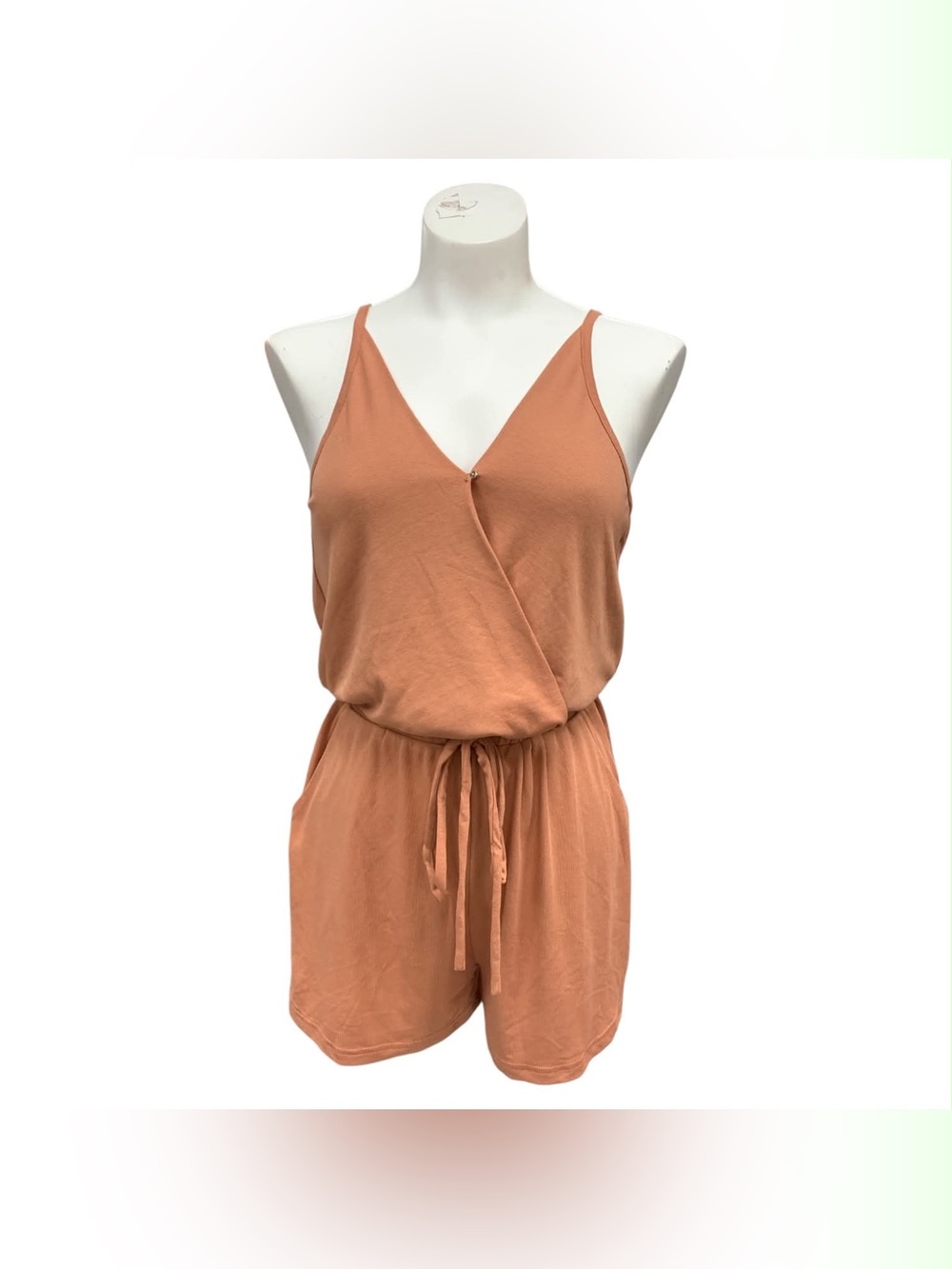 mittoshop NWT Terra Cotta Wrap-Front Sleeveless Romper Size S
